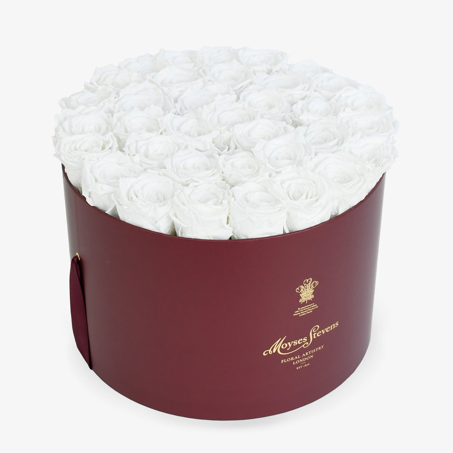 Preserved White Roses Hatbox