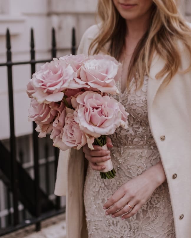 Bridal bouquets, hand-tied for the moment.