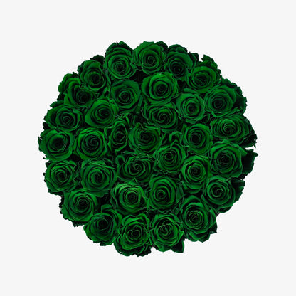 Preserved Green Roses Hatbox