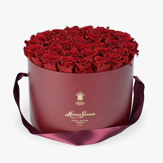 Preserved Red Roses Hatbox