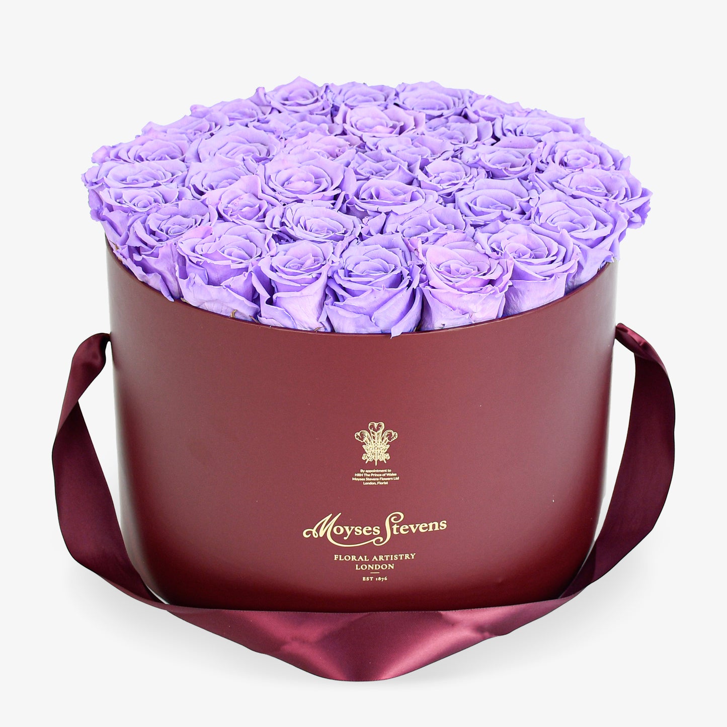 Preserved Purple Roses Hatbox