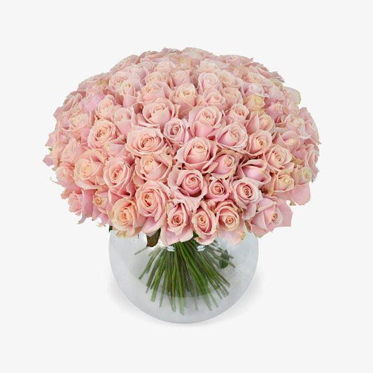 Flamingo luxury flower bouquet by Moyses Stevens UAE featuring a delightful bouquet of pink roses. 