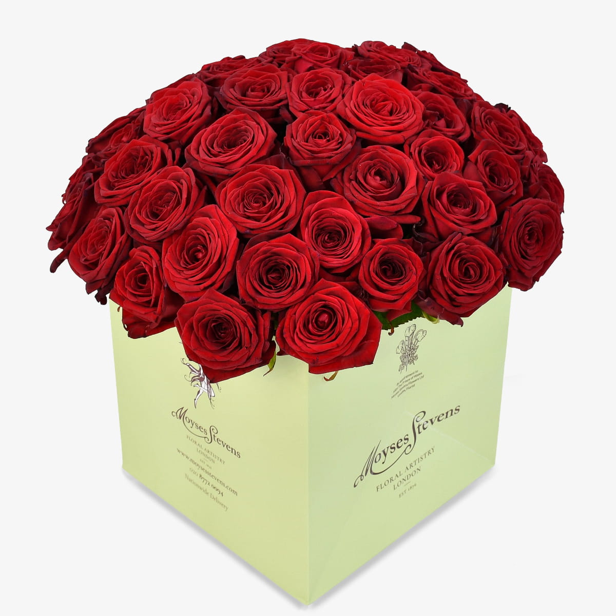 Golden Year luxury flower bouquet by Moyses Stevens UAE featuring our magnificent 'Red Naomi' roses.