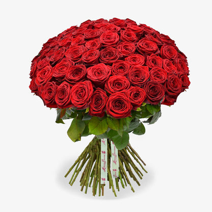 Love to Tango luxury flower bouquet by Moyses Stevens UAE featuring premium 'Red Naomi' roses.