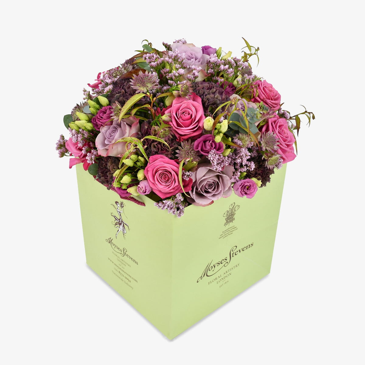 Symphony in Pink luxury flower bouquet by Moyses Stevens UAE featuring premium roses and carnations.