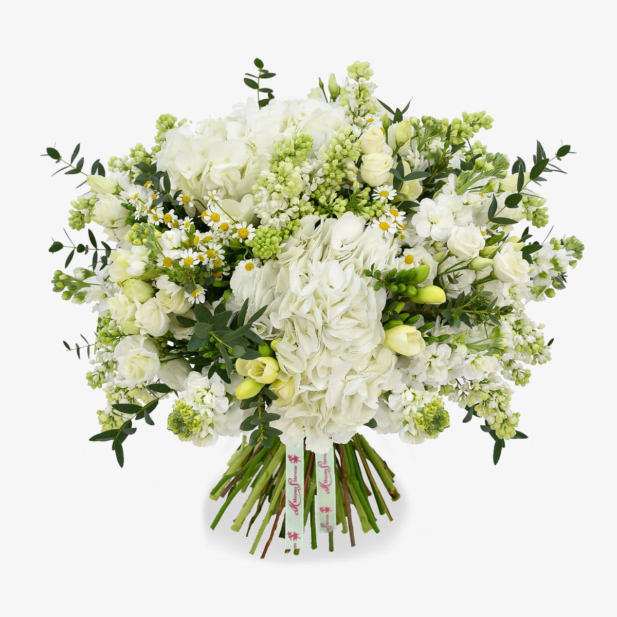 the athenian luxury flower bouquet by Moyses Stevens UAE featuring Roses, Spray Roses, Alstroemeria, Daisies, Delphinium, Pistache